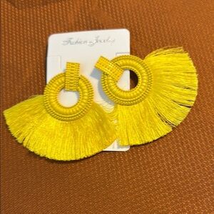 Bold Yellow Tassel Earrings